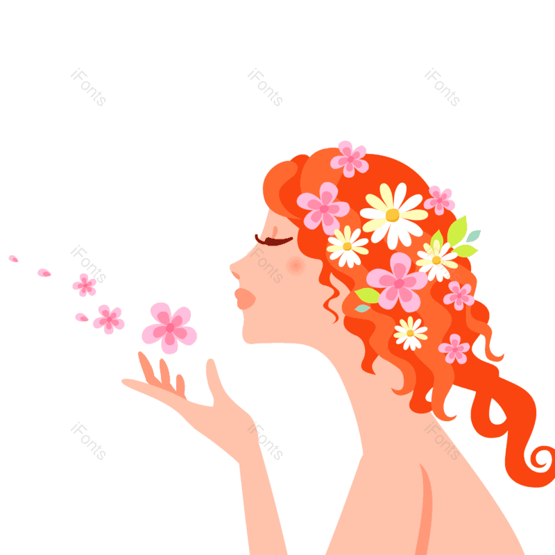 卡通人物图片,妈妈元素,春天PNG,女性免抠素材